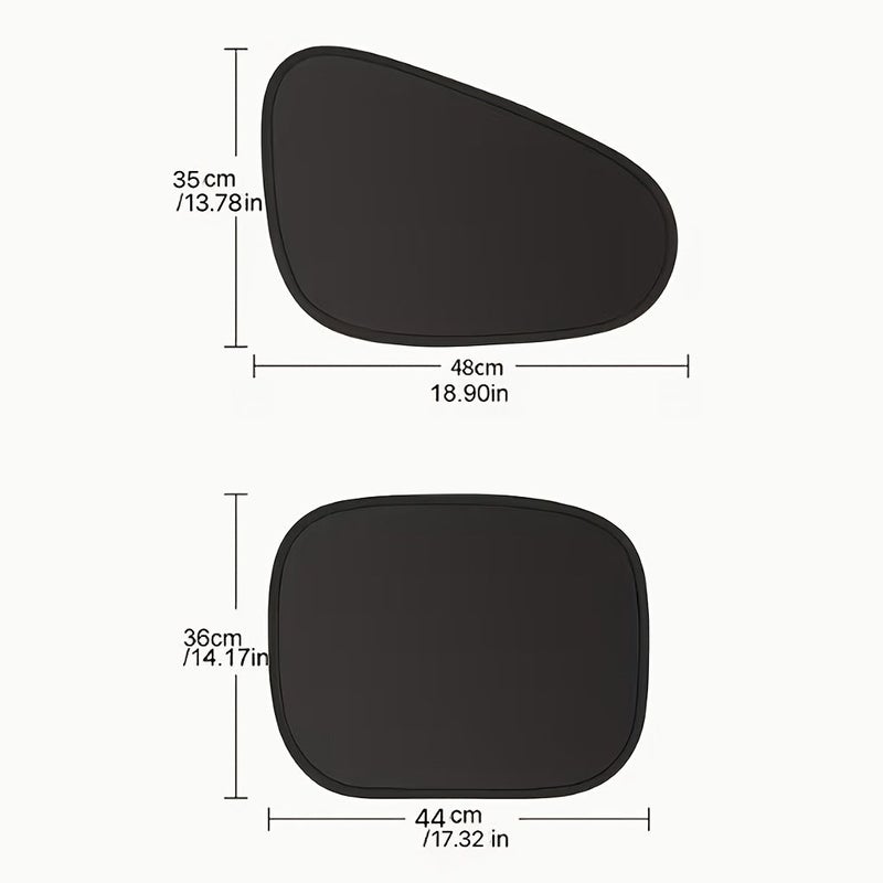 Four Piece Set Car Sunshade Static Cling UV Protection No Trace Heat Insulating Curtain - Image 2