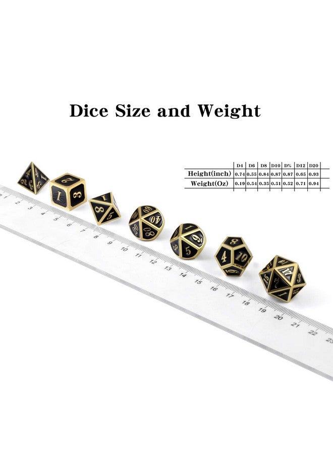 DNDND Metal Dice Set DND, 7 die Metal Polyhedral Dice Set with Metal Box Black Color and Gold Number for Role Playing Game Dungeons and Dragons D&D Pathfinder Shadowrun and Math Teaching - Image 5
