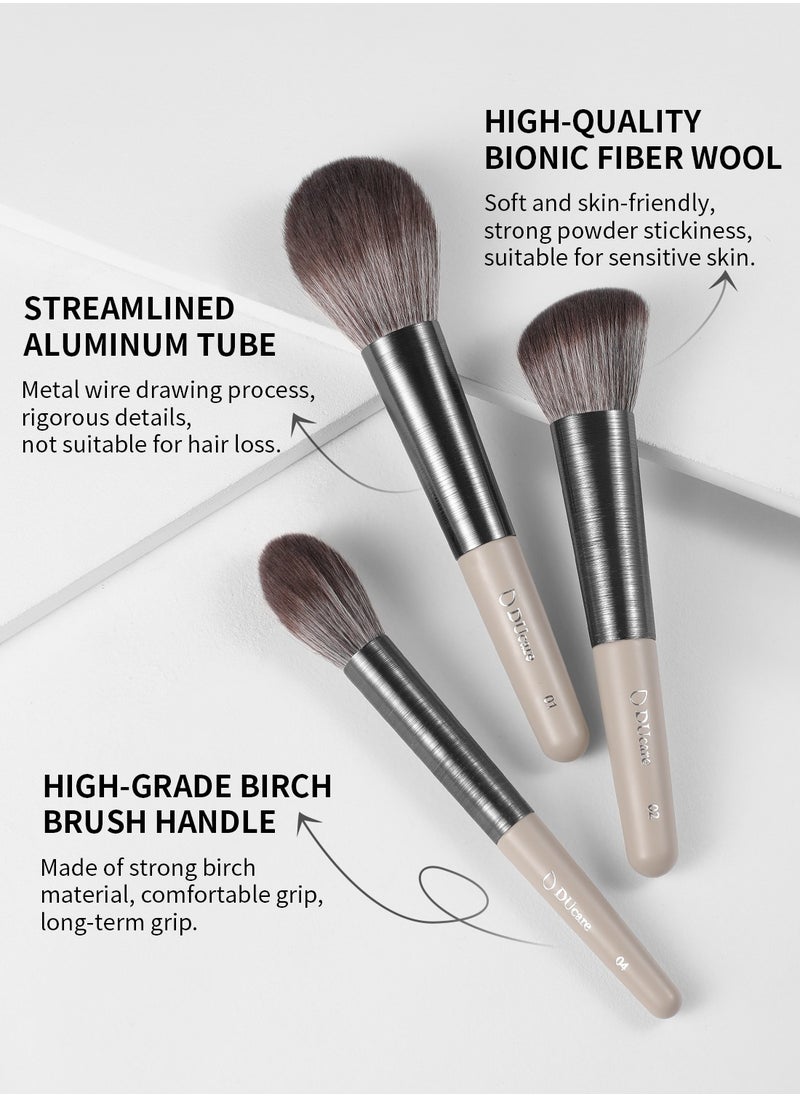 DUcare Makeup Brushes 10 Pcs DUcare Makeup Foundation Kabuki Brush with case for Powder Eyeshadow Liquid Cream  - Image 5