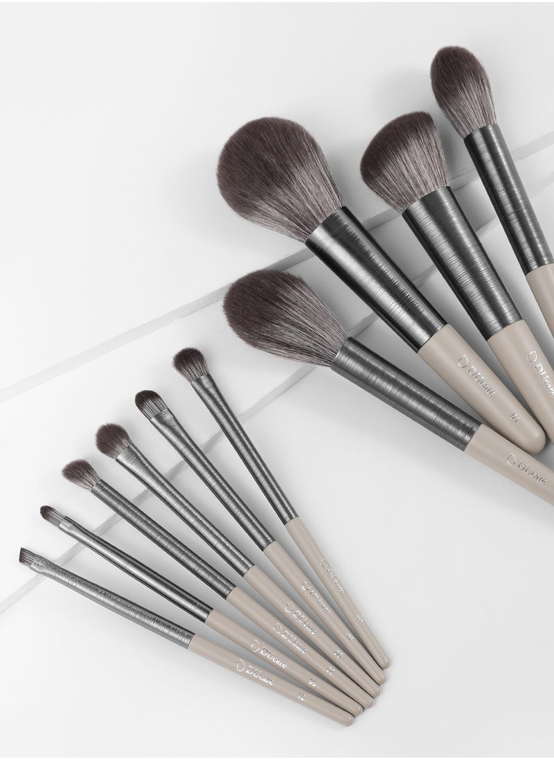 DUcare Makeup Brushes 10 Pcs DUcare Makeup Foundation Kabuki Brush with case for Powder Eyeshadow Liquid Cream  - Image 2