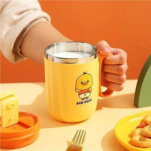 ARTLABEL 304 Stainless Steel Tea,Coffee, Milk Mug with Handle and Lid for Kids & Adults-Birthday Return Gifts for Kids–400 ML (Yellow) - Image 2