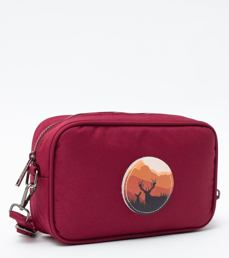 Kaff Claret Red K 00700 Crossbody Hand and Shoulder Bag with Interchangeable Stickers  - Image 1