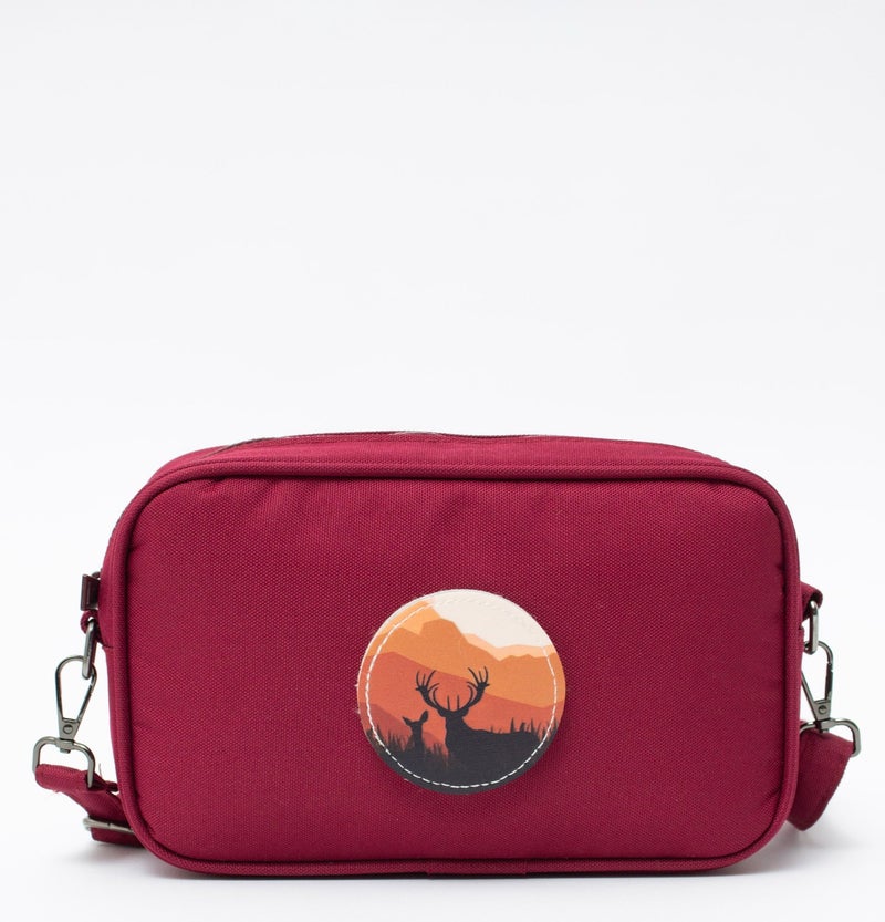 Kaff Claret Red K 00700 Crossbody Hand and Shoulder Bag with Interchangeable Stickers  - Image 3