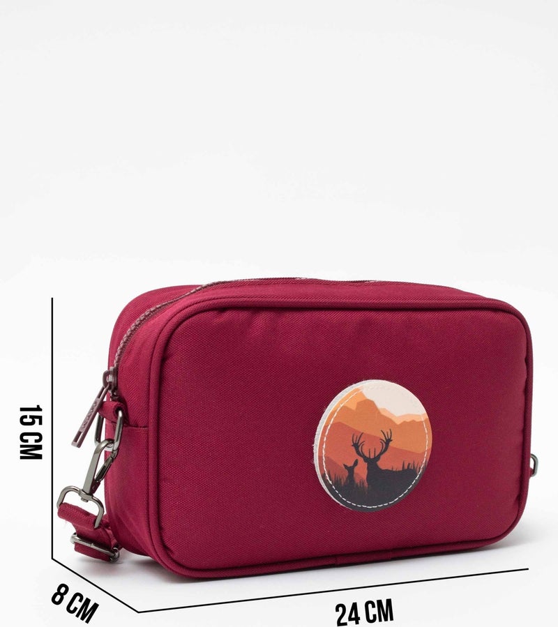 Kaff Claret Red K 00700 Crossbody Hand and Shoulder Bag with Interchangeable Stickers  - Image 4