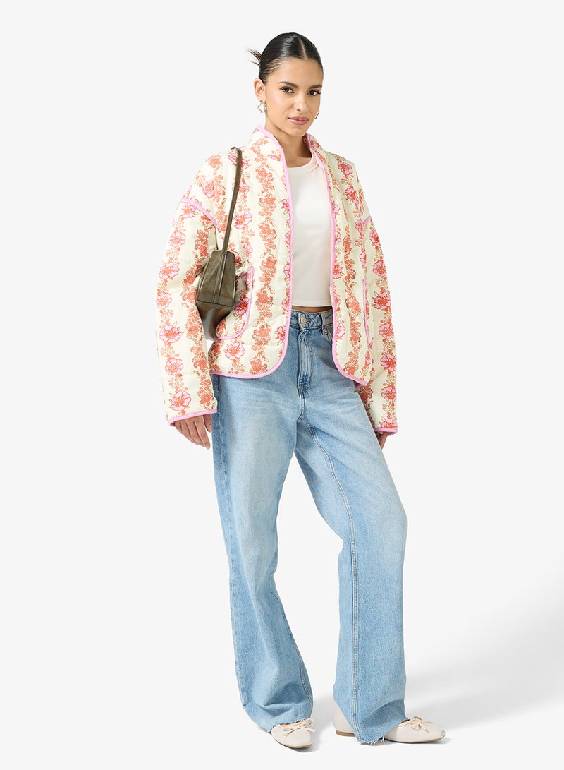 جينجر جاكيت مبطن بنقشة زهور صغيرة - Image 4