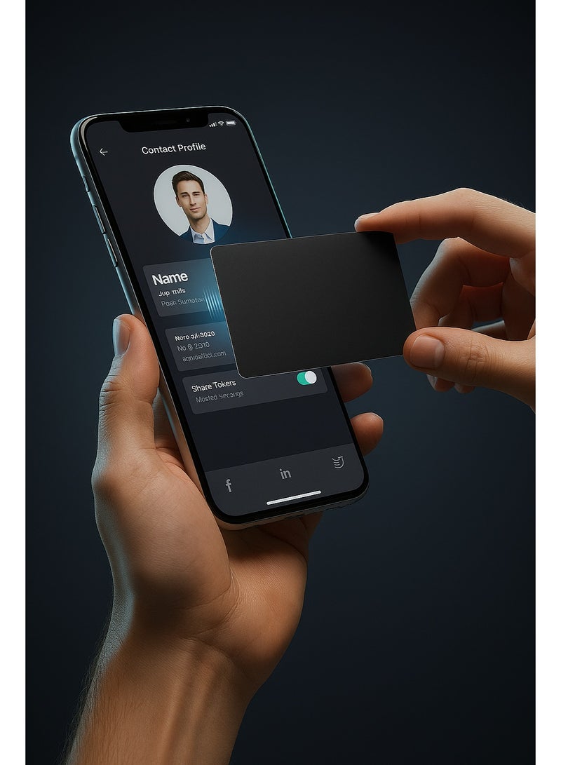بطاقة عمل ذكية بتقنية النقر NFC – بطاقة مشاركة رقمية للمعلومات الشخصية والمهنية، بطاقات NFC فارغة قابلة للبرمجة للمستلزمات المكتبية، رواد الأعمال، وإكسسوارات العمل - Image 1