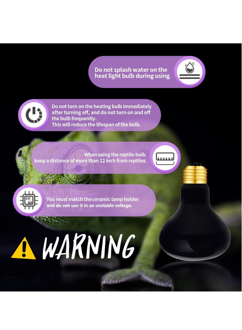 SYOSI 75W Reptile Heat Lamp Combo Set Reptile Day and Night Heat Lamp,UVA Basking Spot Bulb for Bearded Dragon Lizard Turtle Snake Chameleon Use, 4 Pack - Image 3