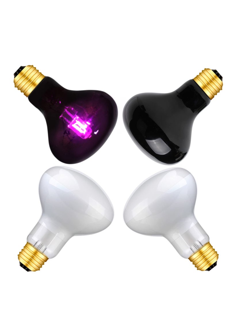 SYOSI 75W Reptile Heat Lamp Combo Set Reptile Day and Night Heat Lamp,UVA Basking Spot Bulb for Bearded Dragon Lizard Turtle Snake Chameleon Use, 4 Pack - Image 1