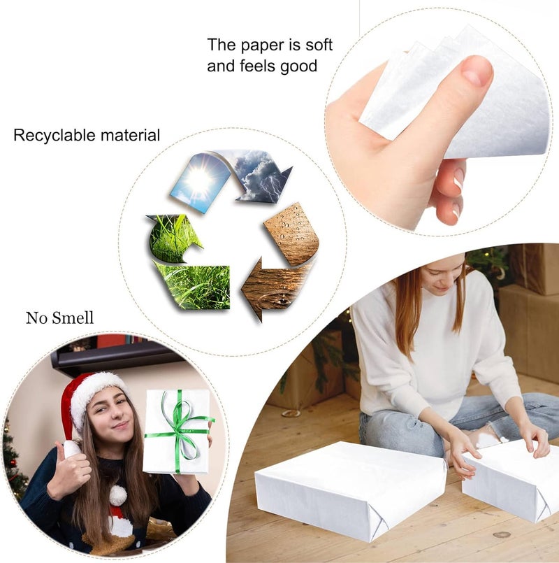 mudrit White Tissue Paper for Packaging, Wrapping Paper for Stuffing Gift Bags, Packing Material for Small Business, DIY Art and Crafts, Size 19" x 14" (White, Pack of 25) - Image 3