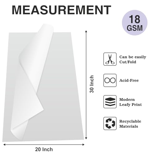 mudrit White Tissue Paper for Packaging, Wrapping Paper for Stuffing Gift Bags, Packing Material for Small Business, DIY Art and Crafts, Size 19" x 14" (White, Pack of 25) - Image 2