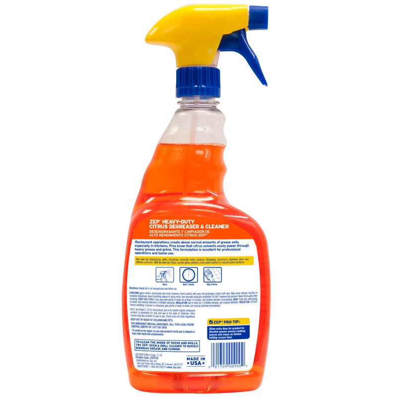 ZEP Heavy-Duty Citrus Degreaser 32 Ounces ZUCIT32 - Image 2