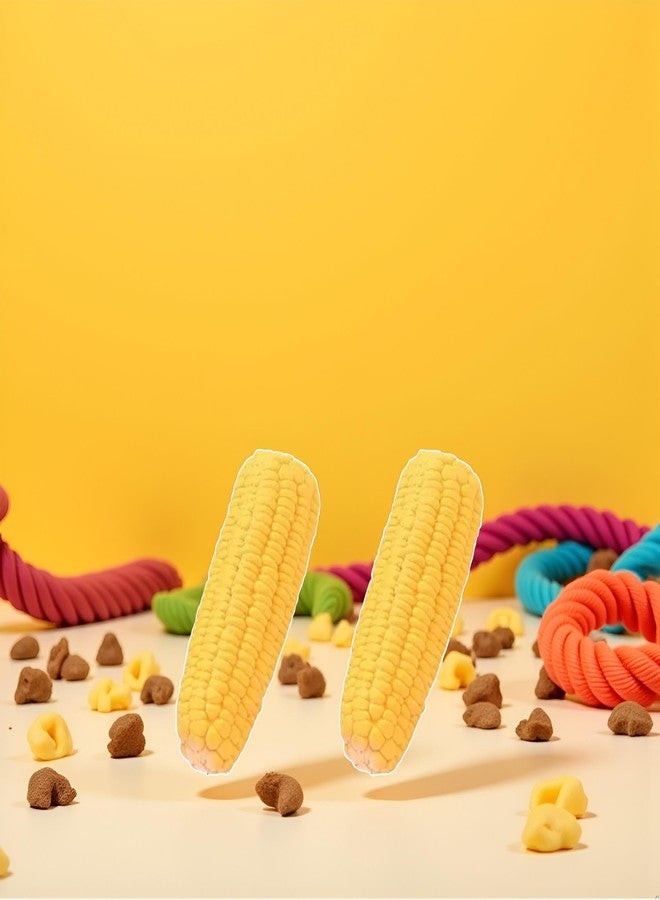 BWESOO 2Pcs Pet Dog Puppy Latex Corn Shape Squeaky Bite-Resistant Interactive Play Chew Toy Pet Supplies Dog Toy Corn, Toys Aggressive Chewers for Small/Medium/Large - Image 4