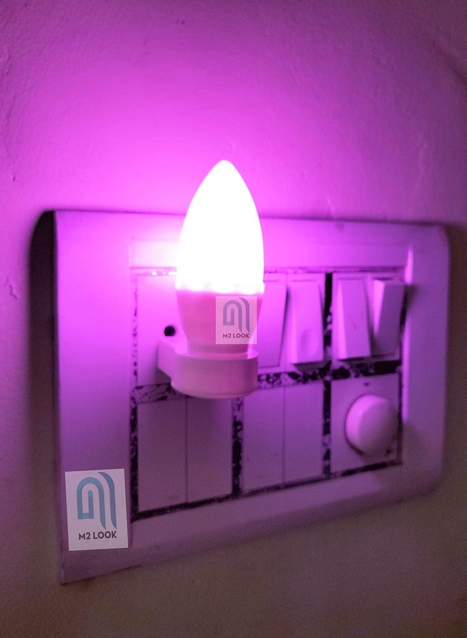M2 Look مصباح ليلي LED بقوة 0.5 واط، يُركّب على الحائط، مناسب للمنزل، مصباح ليلي LED لغرفة النوم، مصابيح ديكور (وردي) - Image 1