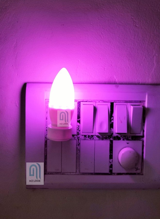 M2 Look مصباح ليلي LED بقوة 0.5 واط، يُركّب على الحائط، مناسب للمنزل، مصباح ليلي LED لغرفة النوم، مصابيح ديكور (وردي) - Image 2