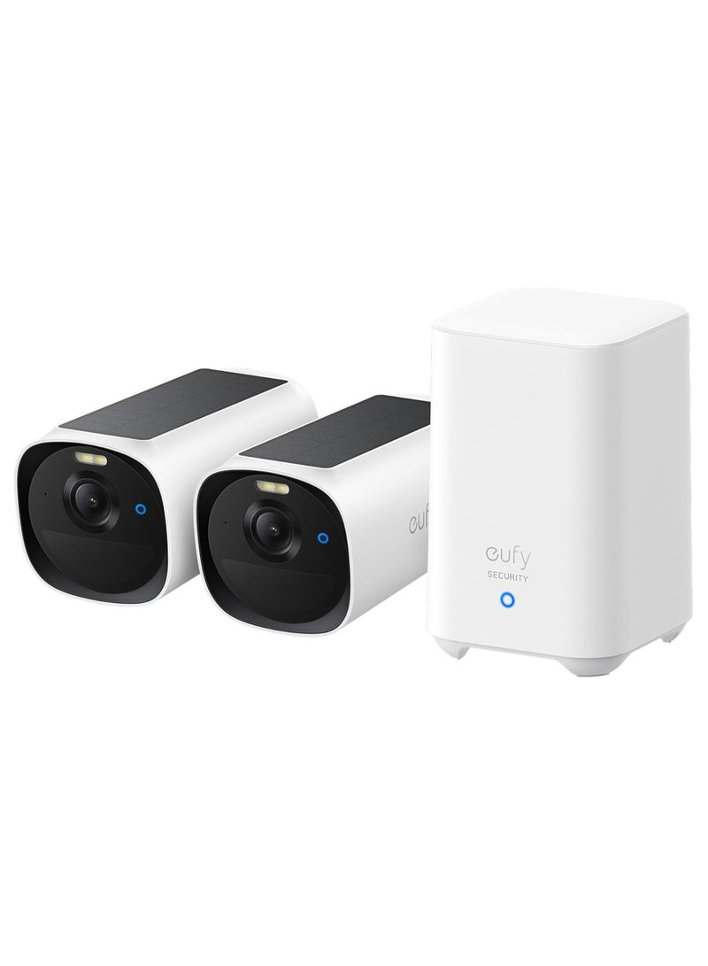 eufy eufy Security eufyCam E40 2-Cam Kit (HomeBase 2), Outdoor Wireless Solar Security Camera, 2K Resolution with Integrated Solar Panel, MaxColor Night Vision, Expandable Local Storage, No Monthly Fee - Image 1