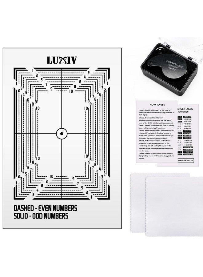 Luxiv Card Grading Centering Tool Kit, Card Center Tool with 30X Magnifying Implement, 2 Pcs Clean Cloth, Centering Guide Center Equipment (Right Angle) - Image 1