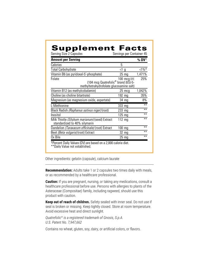 Integrative Therapeutics Lipotropic Complex - Liver Support with Milk Thistle, Vitamin B12, Bile Salts & Dandelion Root Extract* - Gluten-Free & Dairy-Free Liver Health Supplement* - 90 Capsules - Image 2