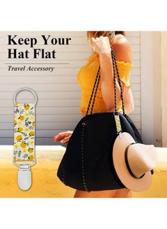 RechicGu Travel Hat Clips, 8 Pieces Bag Handbag Backpack Luggage Elastic Scarf Clip Cap Holder Outdoor Accessories For Women (Yellow,White,Coffee,Khaki)  - Image 4