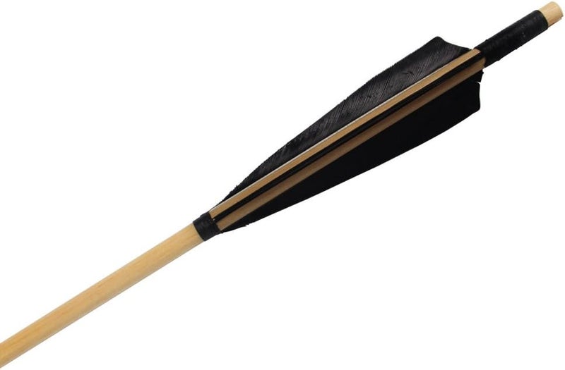 e5e10 Wooden Arrows Archery Handmade Arrows 33inch Shaft with Turkey Feather Fletching for Recurve Bow Longbow Hunting Practice 12PACK - Image 3