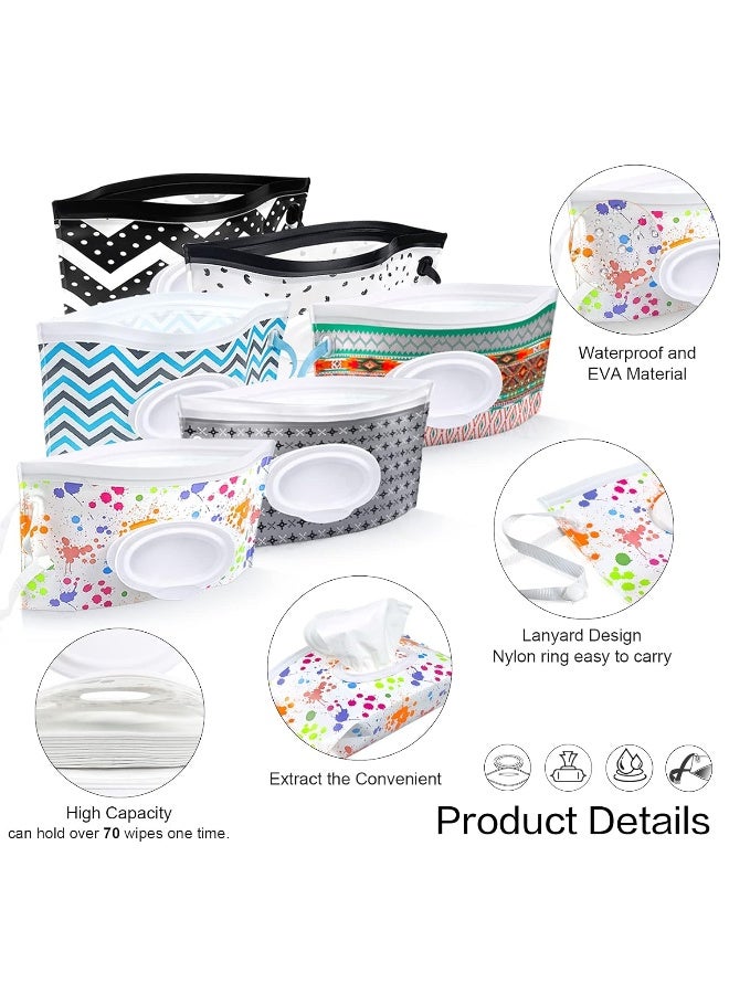 KALYLOC 8Pcs Baby Wipes Dispenser, Reusable Baby Wipe Holder Box and Portable Wet Wipes Pouch, Refillable Wipes Pouch Case Container with Lid for Bathroom Baby Nursery Kitchen Office Travel (Grey+Orange) - Image 4