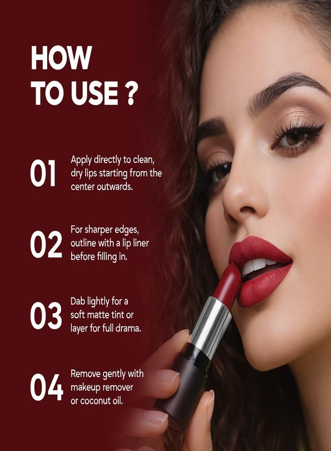 Maliao Forever Matte Lipstick - Long-Lasting Waterproof Elegance (04-CRANBERRY) 3.8g - Image 5