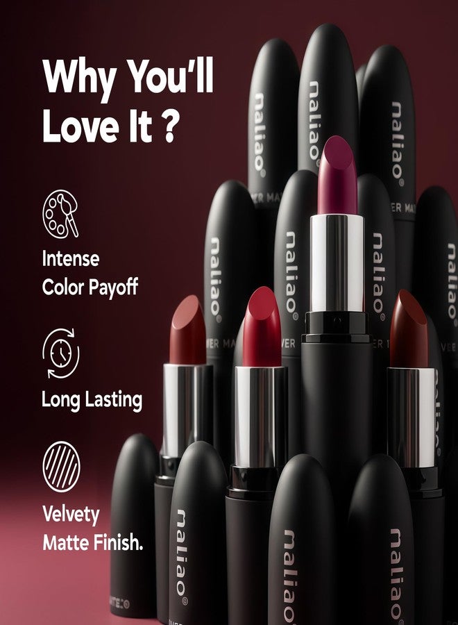 Maliao Forever Matte Lipstick - Long-Lasting Waterproof Elegance (04-CRANBERRY) 3.8g - Image 3