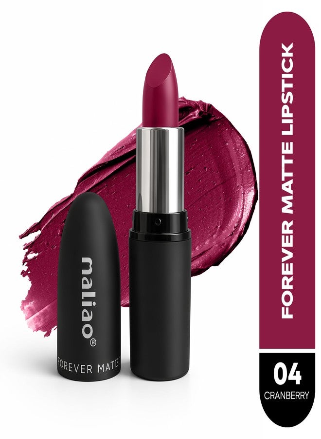 Maliao Forever Matte Lipstick - Long-Lasting Waterproof Elegance (04-CRANBERRY) 3.8g - Image 2