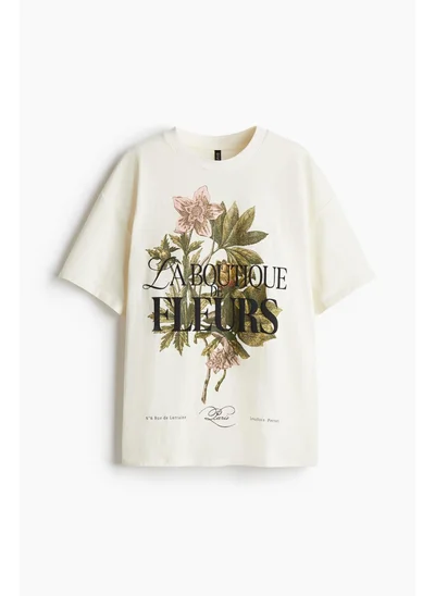 اتش اند ام Oversized motif-detail T-shirt