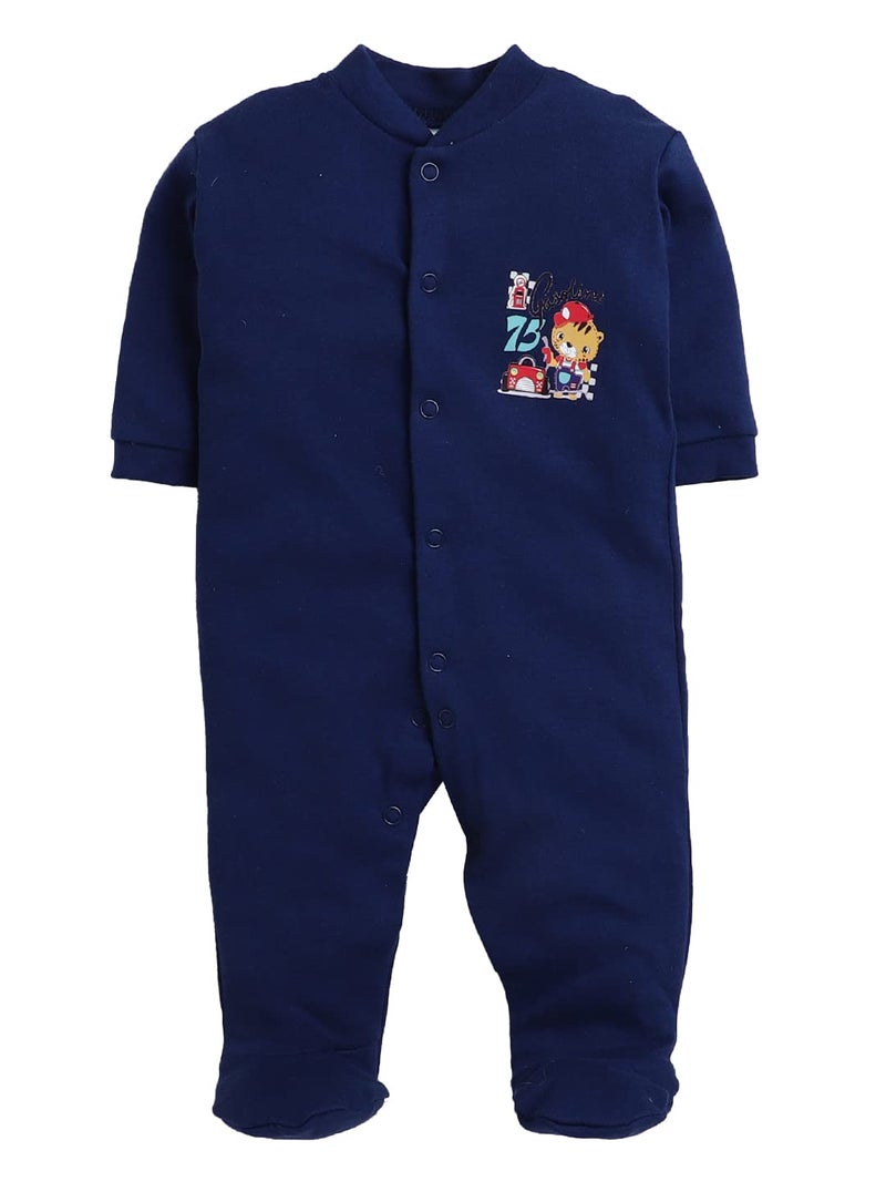 EIO 100% Cotton Baby Rompers Sleepsuits Jumpsuits Night Suits for Newborn Baby Boys & Girls | Soft Infant Bodysuit | Pack of 3 Kids Rompers - Image 2