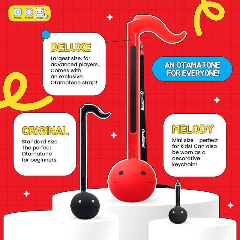Otamatone أوتاماتون ديلوكس آلة موسيقية إلكترونية للبالغين، سينثسايزر محمول، موسيقى كهربائية رقمية من اليابان بواسطة كيوب/مايووا دينكي، هدايا رائعة، أحمر [دليل باللغة الإنجليزية] - Image 5