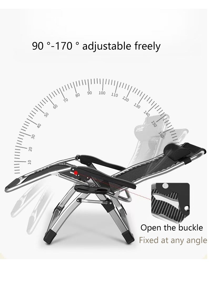 Generic Foldable Camping Chair Folding Chair Outdoor Lounges Chair Garden Chair Adjustable Beach Chair with Pillows and Cup Holders for Home Office Camp Travel Picnic(HG-01-1)  - Image 5