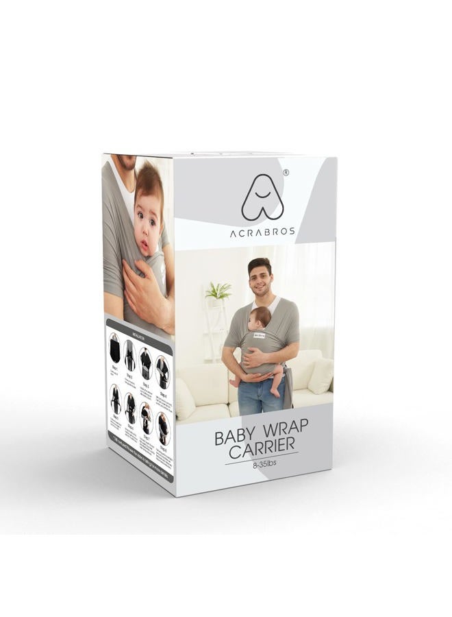 Acrabros Baby Wrap Carrier,Hands Free Baby Carrier,Lightweight,Breathable,Softness,Perfect for Newborn Infants and Babies Shower Gift,Heather Grey - Image 4