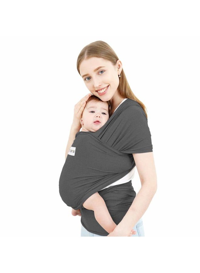 Acrabros Baby Wrap Carrier,Hands Free Baby Carrier,Lightweight,Breathable,Softness,Perfect for Newborn Infants and Babies Shower Gift,Heather Grey - Image 1