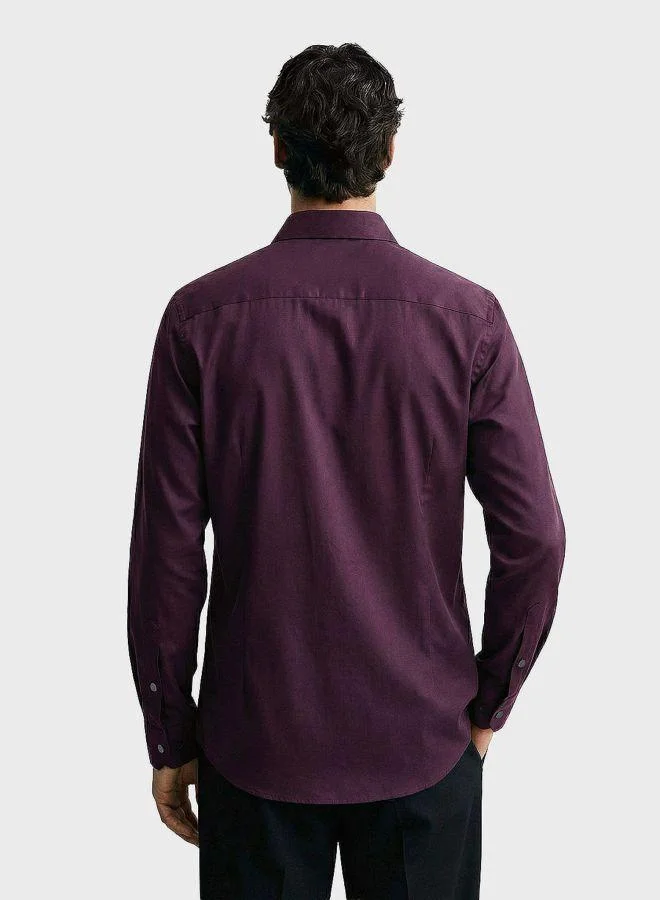 The Indian Garage Co Men Slim Fit Solid Round Neck Full Sleeves Shirt