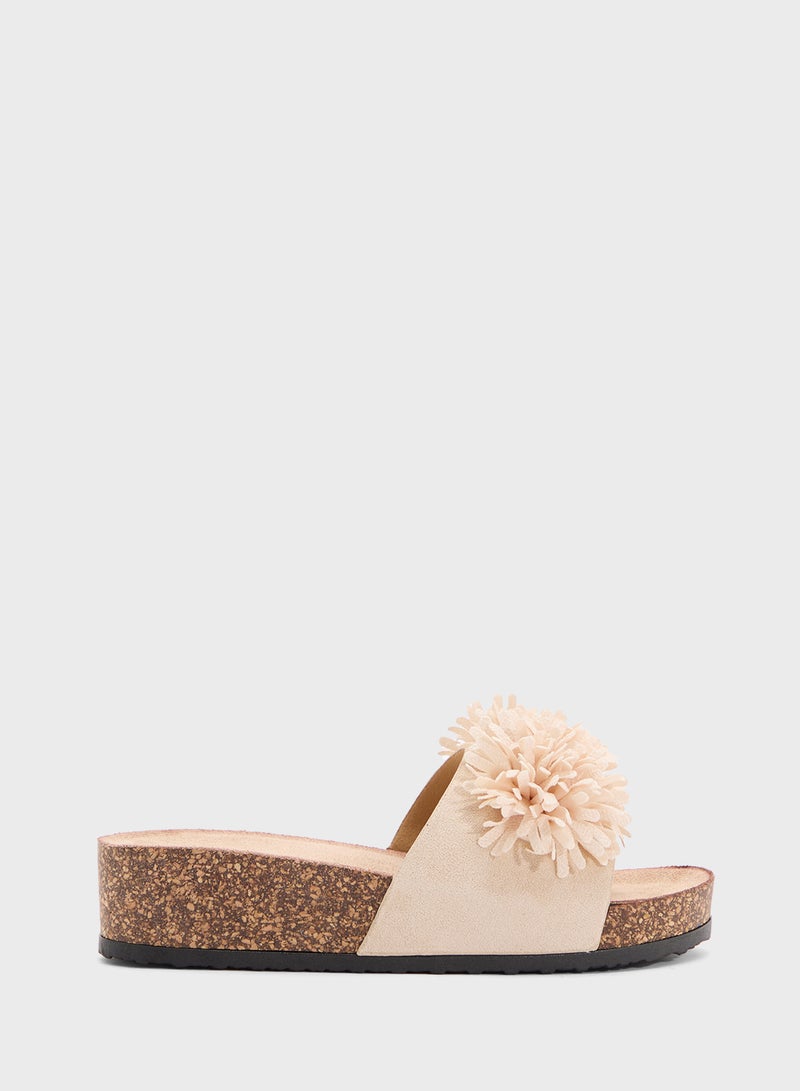 Oversized Floral  Flat Sandal