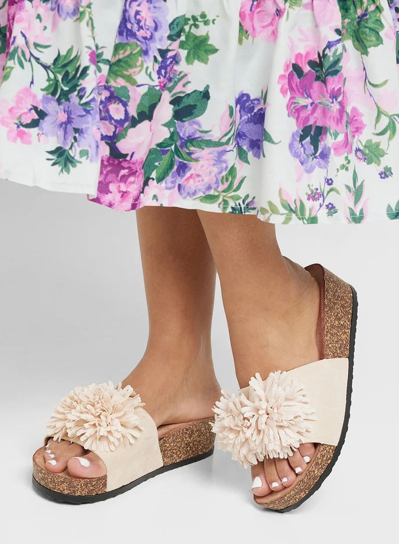 Ginger Oversized Floral  Flat Sandal