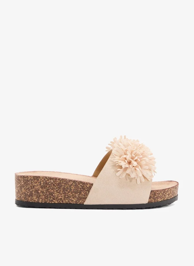 جينجر صندل مسطح كبير بطبعة زهور