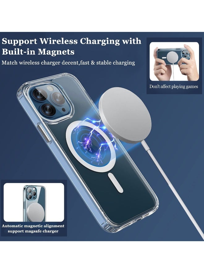 DUSALA iPhone 13 Pro Max Clear Magnetic Cover Mag Safe Compatible Hybrid Protective Crystal Clear Hard Back Case Shockproof Silicone Frame Slim Transparent Case for Apple iPhone 13 Pro Max  - Image 5