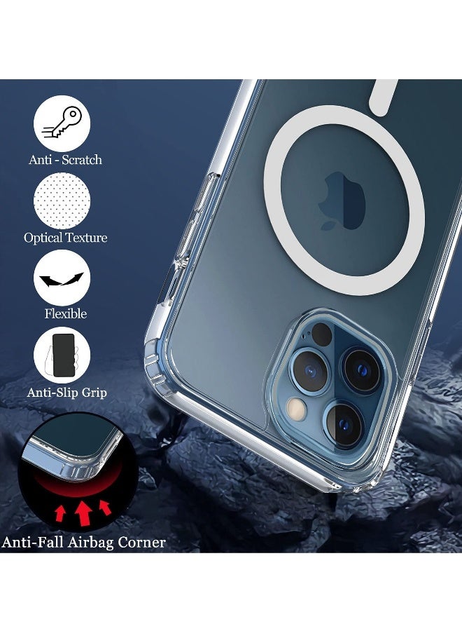 DUSALA iPhone 13 Pro Max Clear Magnetic Cover Mag Safe Compatible Hybrid Protective Crystal Clear Hard Back Case Shockproof Silicone Frame Slim Transparent Case for Apple iPhone 13 Pro Max  - Image 4