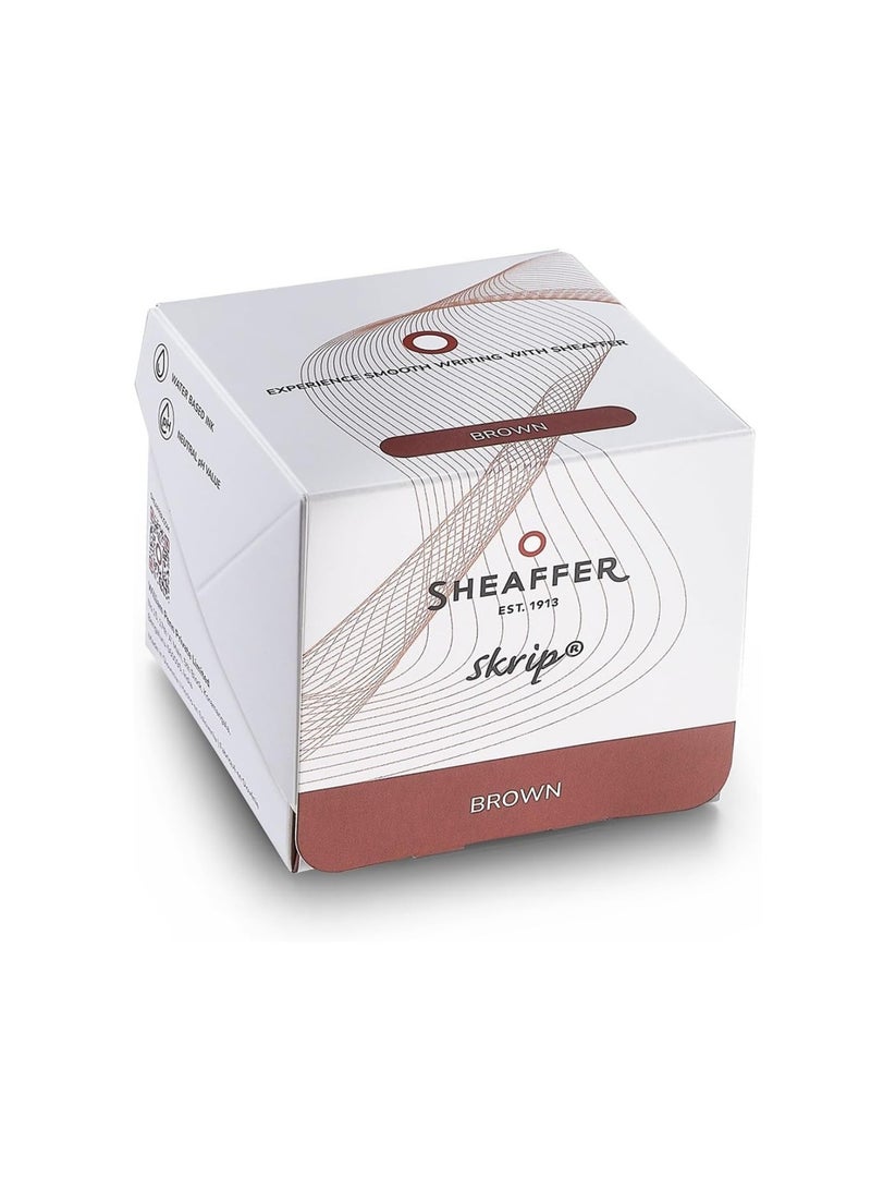 SHEAFFER Skrip Fountain Pen Ink Bottle 50ml Content Brown - Image 2