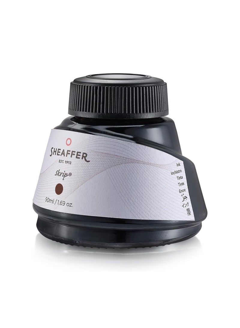 SHEAFFER Skrip Fountain Pen Ink Bottle 50ml Content Brown - Image 4