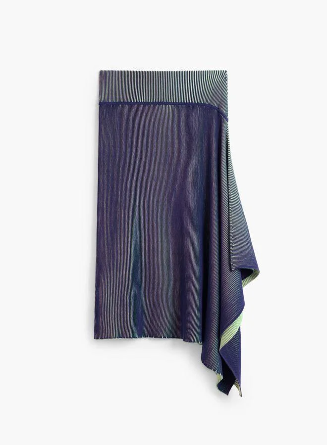 Desigual Blue Long iridescent knit skirt for Women | Best Price UAE