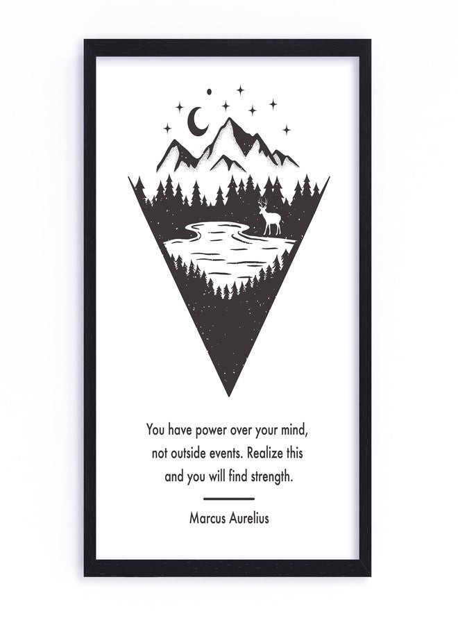 QUOTE - UNQUOTE ART Stoic Poster - Meditations by Marcus Aurelius Framed Wall Art For Office - Motivational Poster - 11x14 inches - Black Frame - Image 1