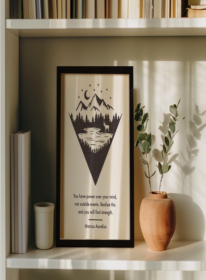 QUOTE - UNQUOTE ART Stoic Poster - Meditations by Marcus Aurelius Framed Wall Art For Office - Motivational Poster - 11x14 inches - Black Frame - Image 2