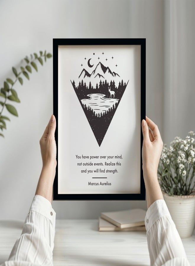 QUOTE - UNQUOTE ART Stoic Poster - Meditations by Marcus Aurelius Framed Wall Art For Office - Motivational Poster - 11x14 inches - Black Frame - Image 4
