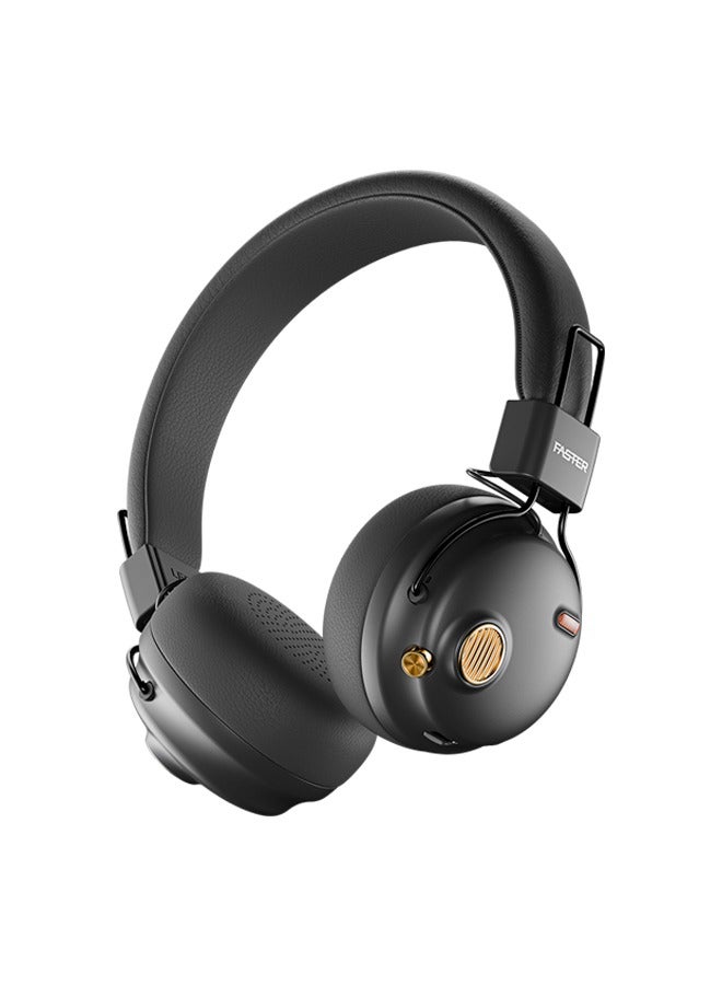 Faster S8 Rova Over Ear Headphones- Advanced ANC 5.3 Bluetooth Wireless Headphones 43H Playtime- 40mm Drivers Type-C Charging Hands Free Calls Deep Bass Lightweight Sports Gym Travel Work Home Office Cellphone PC - Black - Image 1