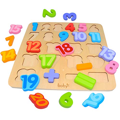 Boby Wooden Number Puzzle Toys, ABC Letter & Number Puzzle for Toddlers 3 Year Old, Preschool Learning Toys for Kids, Educational Name Puzzles Gift for Boys and Girls - Image 4