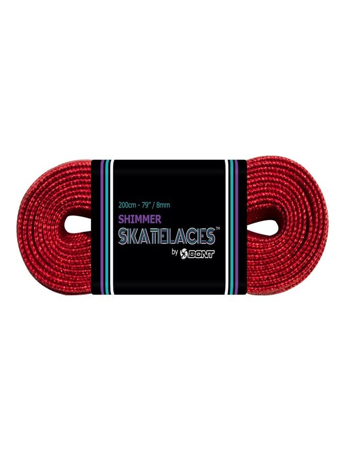 Bont Skates 8mm Shimmer Laces - 79" 96" 108" - Very Cherry Red (79") - Image 3