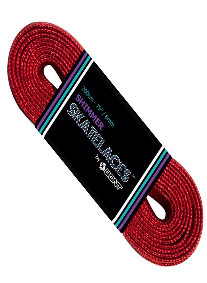 Bont Skates 8mm Shimmer Laces - 79" 96" 108" - Very Cherry Red (79") - Image 1