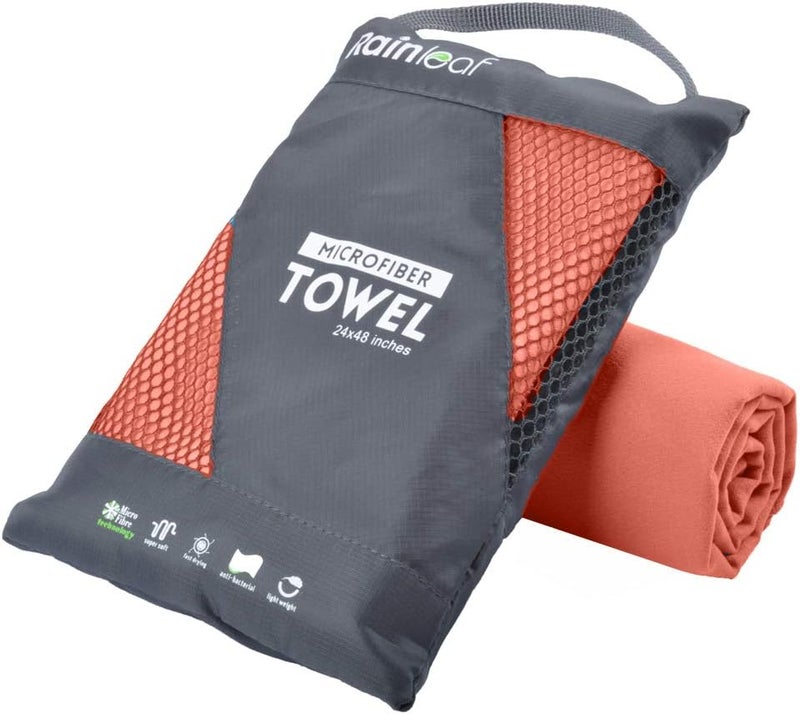 Rainleaf Microfiber Towel,Brick Red,40 X 72 Inches - Image 1